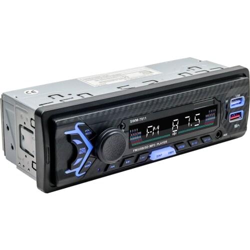 Car 12V Bluetooth 5.0 USB Radio MP3 Player Receiver Single Din with Remote Control, Built-in Microphone