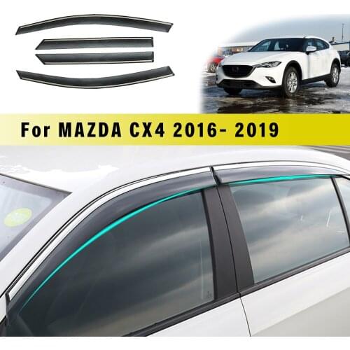 Car Sunny Visor For MAZDA CX-4 2016 2017 2018 2019 Smoke Car Window Visor Sun Rain Guard Wind Deflectors Car Accessories