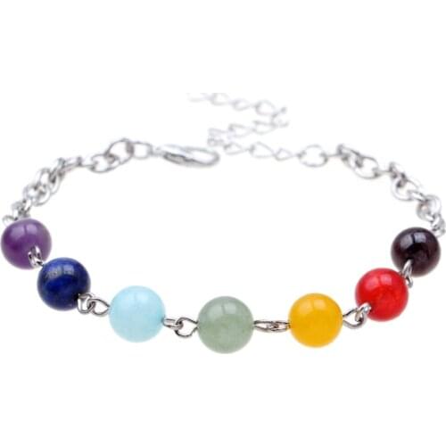 Natural Stone Beads Crystal 7 Chakra Bracelet For Women Men Braided Chain Bead Bracelets Reiki Spiritual Yoga Jewelry Gift
