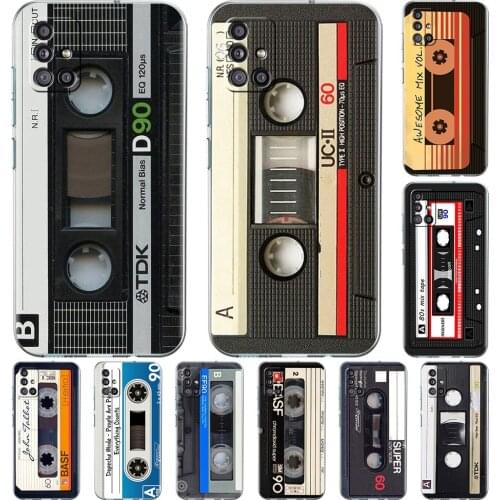 Old Cassette Audio Case For Samsung Galaxy A51 A21s A52 A71 A12 A31 A41 A32 A02s M31 A11 A72 M51 M30s Transparent Phone Cover