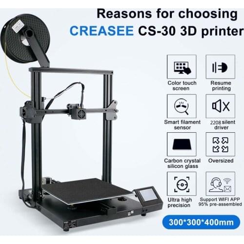 CREASEE Professional 3D Printer Big Home Metal Printing DIY Set 3.5-inch Touch Screen Printer 3D Double Z-Axis 300x300 MM 2021