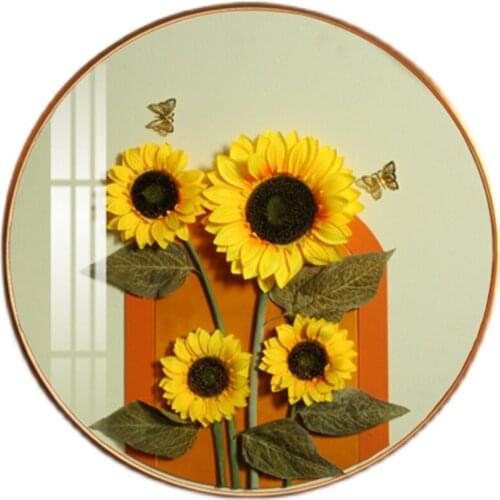 CX Sunflower round Decorative Painting Living Room Hanging Painting Hallway Entry Lux Style Mural Simple