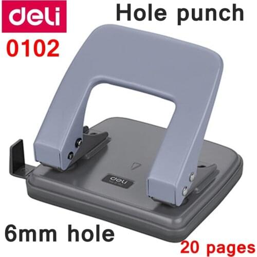 Deli 0102 Office Desk 6mm Hole punch binding hole punch two holes distance 80mm punch papers capacity 20 pages 80g