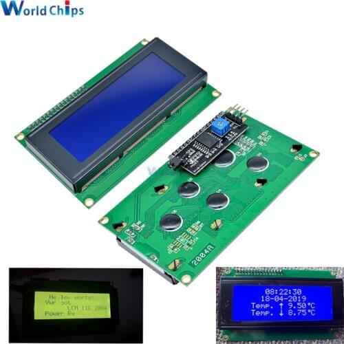 Diymore LCD2004 2004+IIC/I2C LCD 2004 20x4 Character LCD Display Module HD44780 Controller Blue Screen Backlight For Arduino LCD