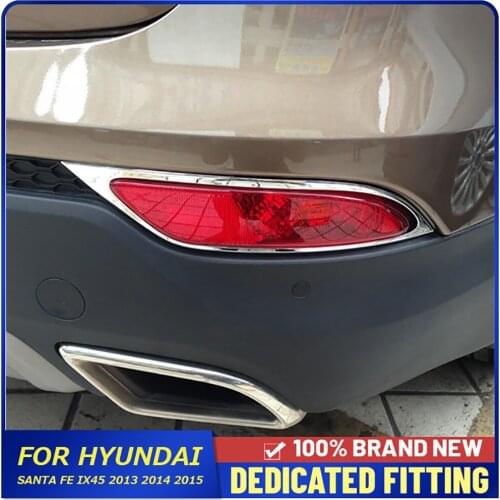 For Hyundai Santa Fe IX45 2013 2014 2015 Car Rear Foglight Lamp Trims Cover Frame Auto Accessories