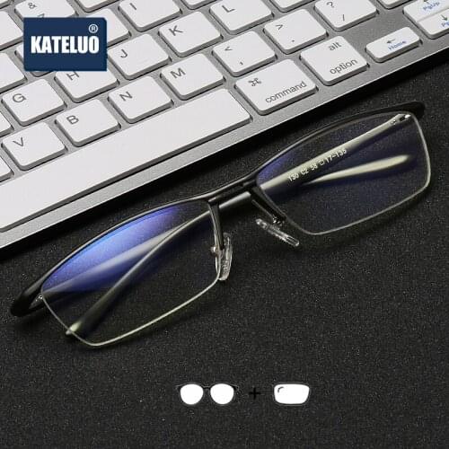 KATELUO Aluminum Magnesium Photochromic Prescription Glasses Optical Eyeglasses Glasses Frame Myopia Eyeglasses Glasses Frame