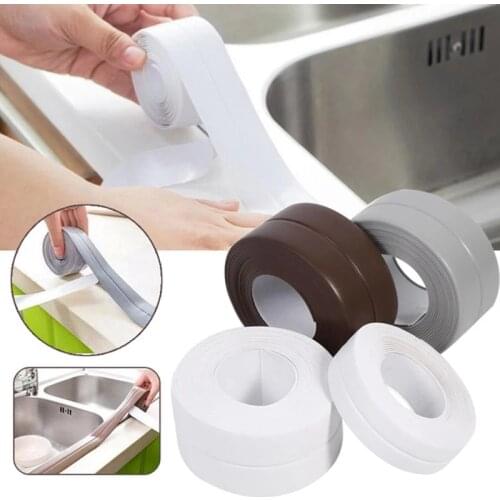 2021 New Bathroom Kitchen Shower Sink Bathtub Seal Tape Caulk Strip Self Adhesive Waterproof Wall Sticker Sink Edge Tape