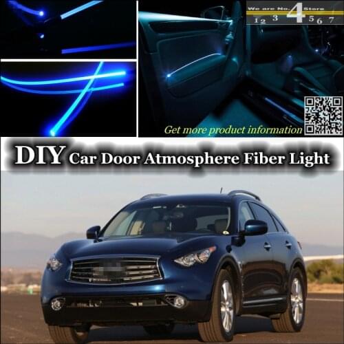 Interior Ambient Light Tuning Atmosphere Fiber Optic Band Lights For Infiniti FX QX70 Inside Door Panel illumination Tuning
