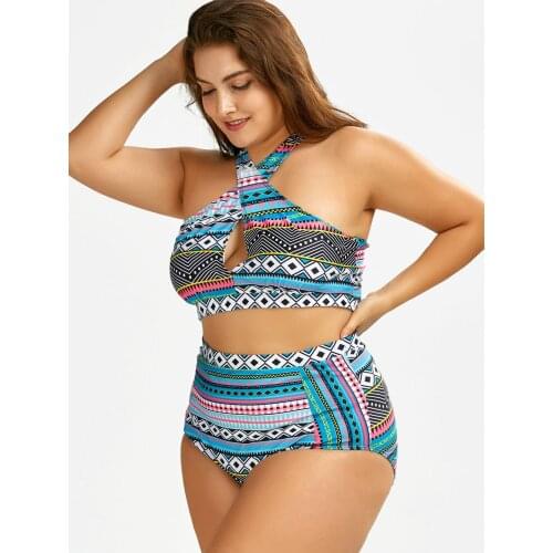Swimsuit women plus size Super Large Bikini Two-Piece Maillot Plus Size Vintage Print Plus-Sized Size Swimwear Size xl xxl