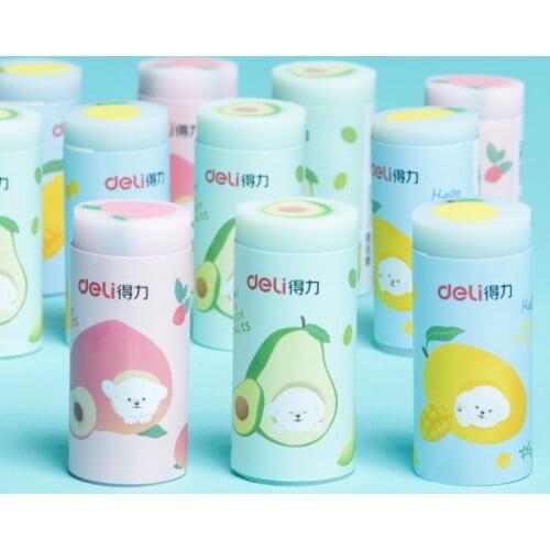 PVC Pencil Eraser Color Fruit Cartoon Eraser Correction Rubber Modify Mistake School Class Test Card Daily Study Homework 71053