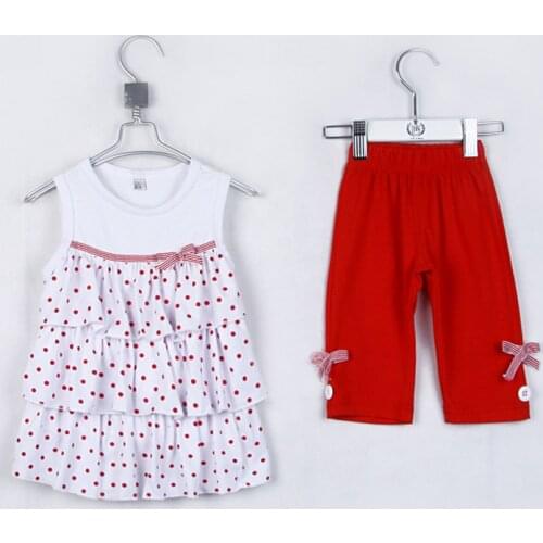 Summer Pretty Girls Cotton Vest And Middle Pant Kid Girls Fashion Casual Clothing Sets Baby Girls Beautiful Dress 1583