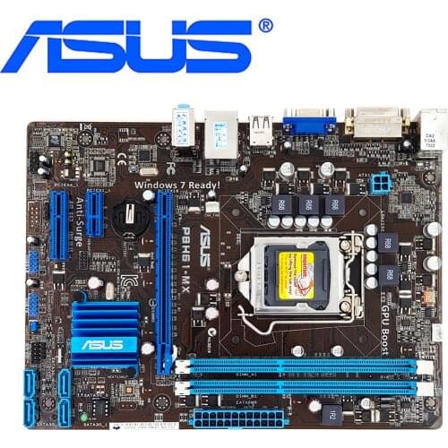 LGA 1155 ASUS P8H61-MX Original ASUS H61 motherboards uATX DDR3 DVI VGA 16GB Desktop Mainboard P8H61-MX / R2.0 / USB3 Used