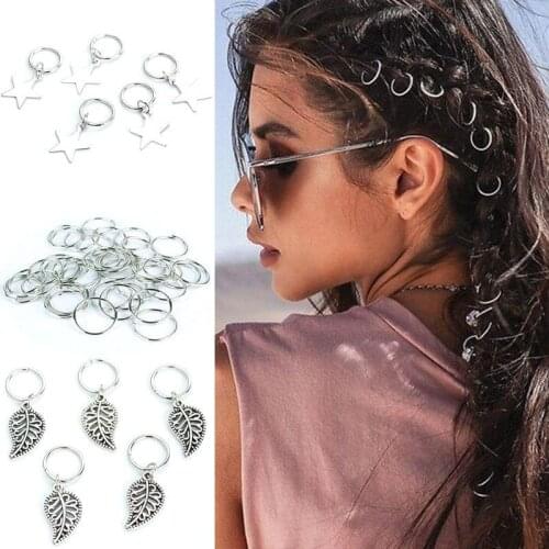 Hair Braids Metal Silver Dread Dreadlock Bead Ring Clip Braid for African Braiding Hair Styling Decorative Accessories Tools