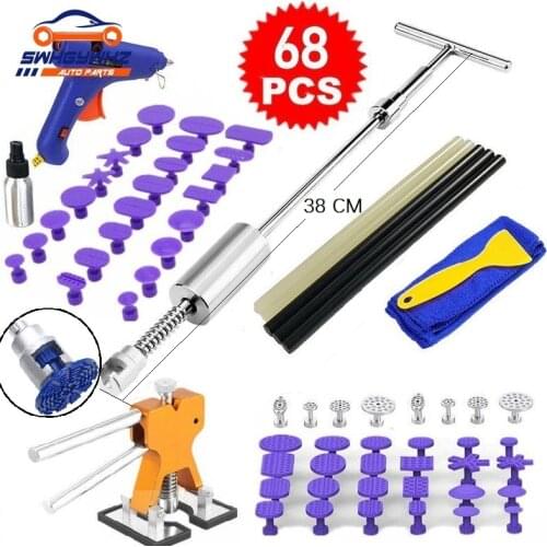 38cm Metal 28-68pcs Car Dent Repair Tools Auto Repair Dent Puller Kit Slide Hammer Reverse Hammer Glue with Glue Puller