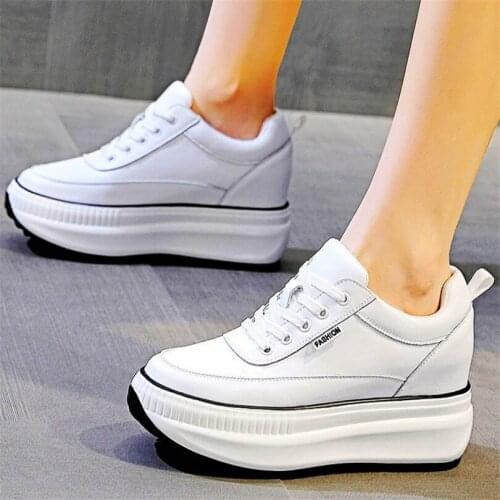 Fashion Sneakers Womens Cow Leather Round Toe Platform Wedge Ankle Boots Sandals Oxfords High Heels Winter Boots Creepers Punk