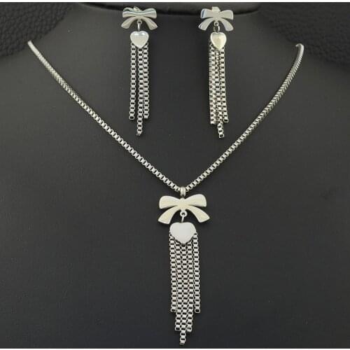 Fashion stainless steel Jewelry sets Earrings Necklace Pendant For Women & Girls SBJLAJBG