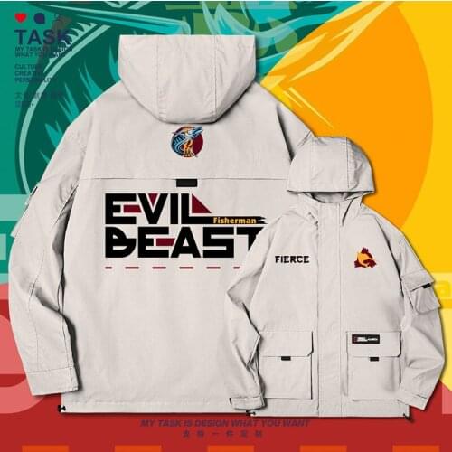 Fishing enthusiast fisherman fish KILLER men jacket hooded windbreaker new long sleeve printed mens mens coat autumn clothes