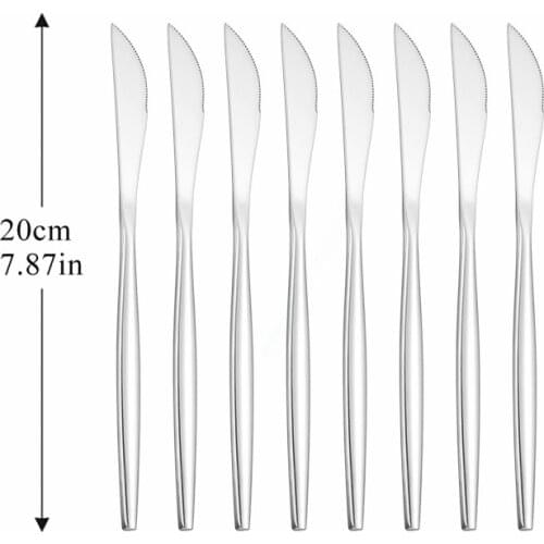 8pcs Dessert Knife Stainless Steel Cutlery Set Western Dinnerware Complete Kitchen Silverware Luxury Dessert Knife Tableware Set