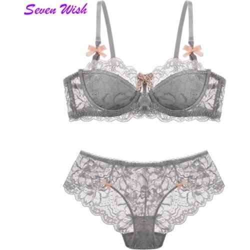 New arrival lace underwear female French thin sexy push up bra set comfortable padded bra set
