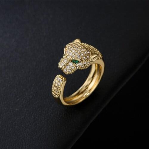 Original Gold leopard shape animal rings for mens woman wedding jewelry gold color finger rings classics Brand Jewelry