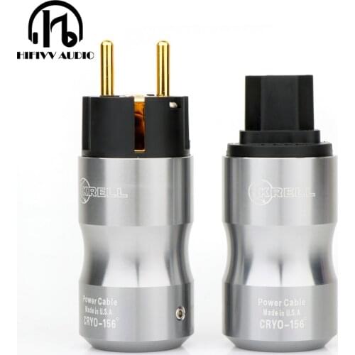 HI End 24K Gold Plated Krell Europe IEC AC Power Supply Cable Plug Socket Connector Audio and medical equipment system