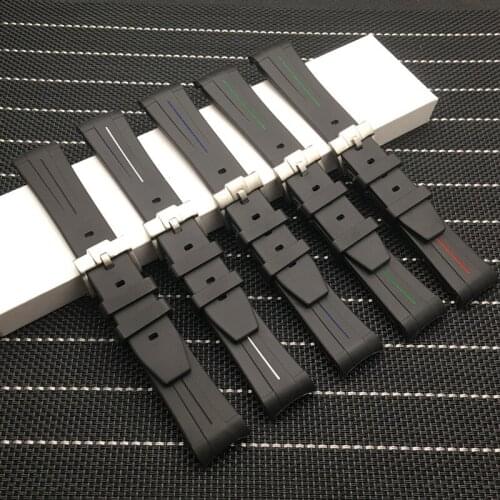 20mm Natural Rubber Black Curved End Silicone Rubber Watchband For Role strap Daytona Submariner GMT Omega SEAMARSTER