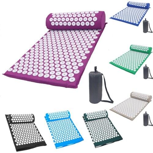 Selfree 1 Set Acupressure Mat Head Neck Back Pain Relief Foot Massage Cushion Pillow Yoga Spike Acupuncture pad Needle Massager