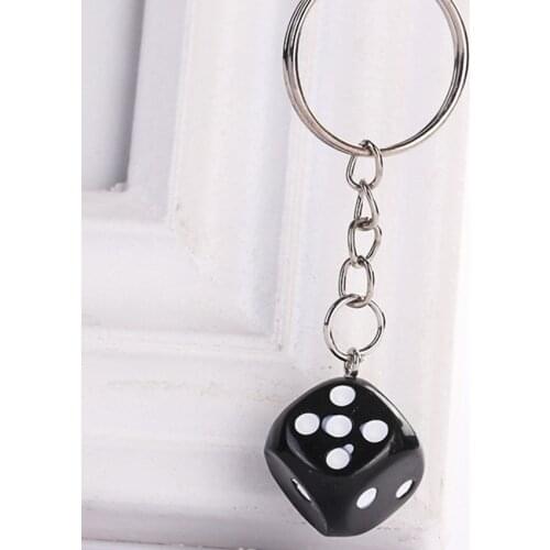 Resin colored dice key chain pendant sieve pendant couple pendant key chain