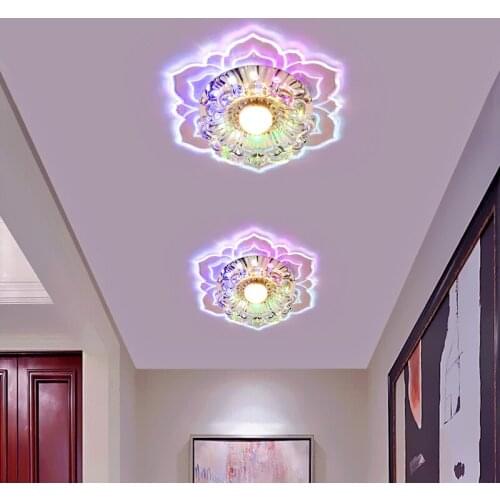LED aisle lights flower-shaped crystal spotlights downlights embedded ceiling creative corridor living room bedroom