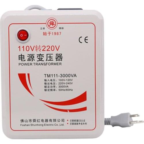 TM111-3000VA Voltage Transformer 110V to 220V Suitable for US, JP, CA, MX
