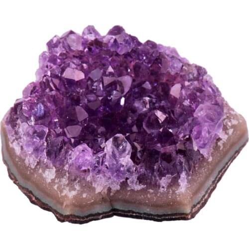 TUMBEELLUWA 1Pc Natural Rough Purple Crystal Druzy Cluster Geode Quartz Gem stone Mineral Specimens (40g-100g)