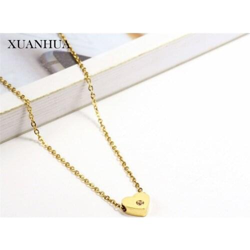 XUANHUA Stainless Steel Jewelry Woman Heart Choker Necklace Women Fashion Jewellery Accessories Best Friends Wholesale Lots Bulk