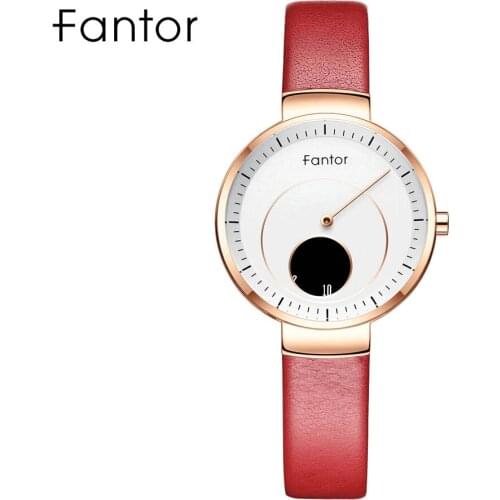 Fantor Brand Women Luxury Unique Dial montre femme Small Wrist Elegant Ladies Red Leather Woman Quartz Wrist watch