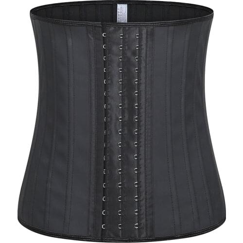 Womens 25 Steel Bones Training Cincher Underbust Latex Sport Girdle Waist Trainer Corsets Hourglass Body Shaper Plus Size
