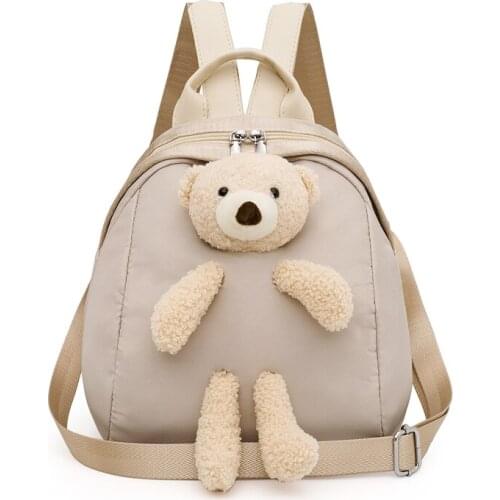 2020 Winter cute bear girl casual backpack large capacity can be sewn multifunctional school bag travel fashion trend school bag
