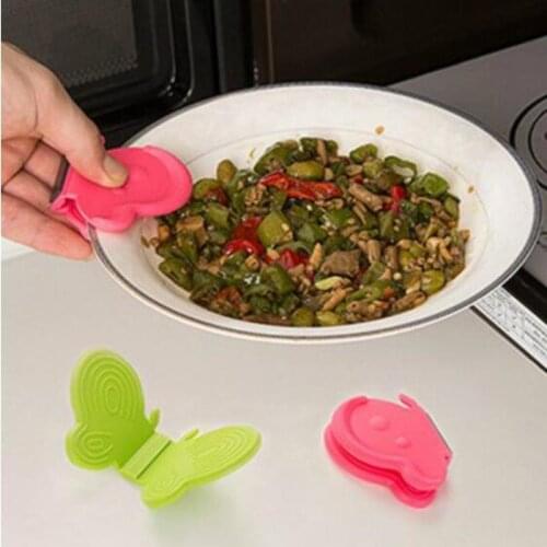 1Pcs Creative Kitchen Butterfly Silicone Insulation Against Hot Oven Take Disk Folder Thick Protect Hands Take Bowl Clip