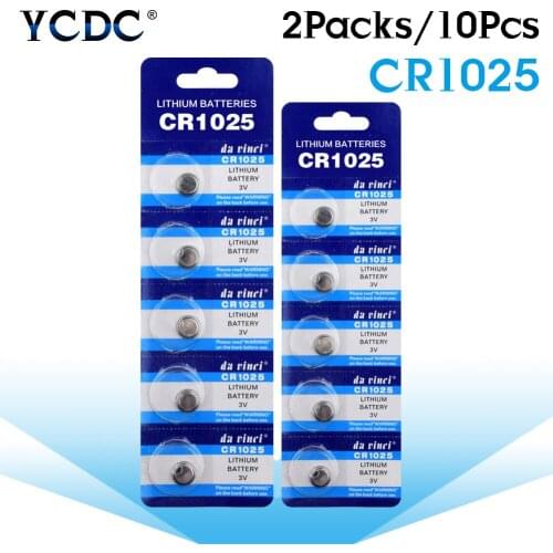 YCDC 10Pcs 3V Coin Cell Button Battery Disposable CR1025 Lithium Batteries For Watches Calculators Remote Control Toy