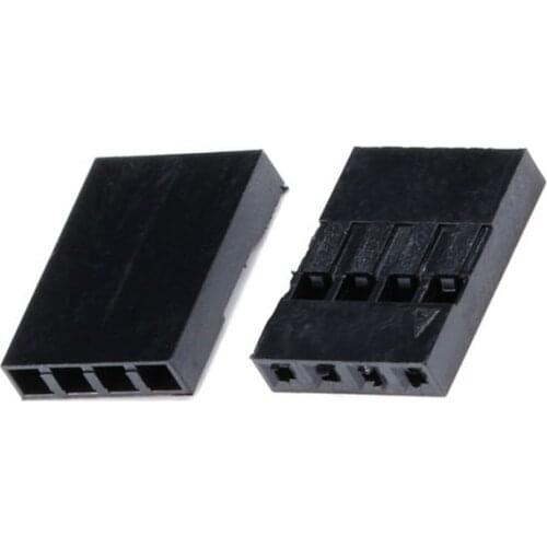 100pcs Dupont Head 2.54mm 4P 1X4P Dupont Plastic Shell Pin Head Connector Jumper Wire Cable Housing Plug Female