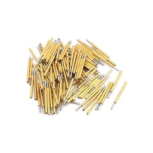 100pcs P75-J 1.0mm Dia 16.5mm Length Metal Spring Pressure Test Probe Needle