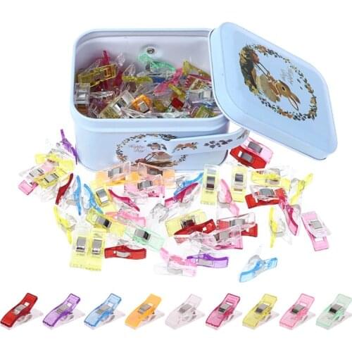 100pcs Multicolor Sewing Quilting Clips Binding Clamp for Craft Crochet Knitting
