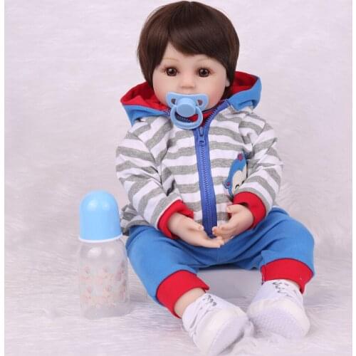 18inch cloth body reborn baby doll children playmate doll soft real touch toys for gift on Birthday and Christmas