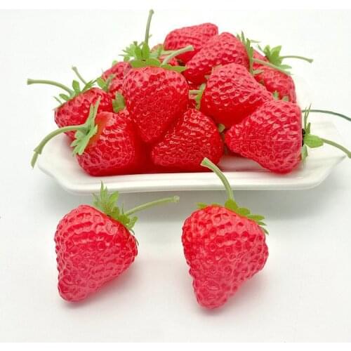 20pcs Artificial Strawberry Fake Plastic Simulation Fruit Party Home Decoration Set Ornament Craft Photography props Lifelike