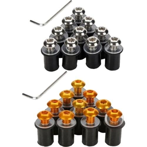5mm 20pcs Red Universal Motorcycle Bolts Screws Windscreen Windshield M5 Screw Fairing License Plate Mounting Kit Nuts