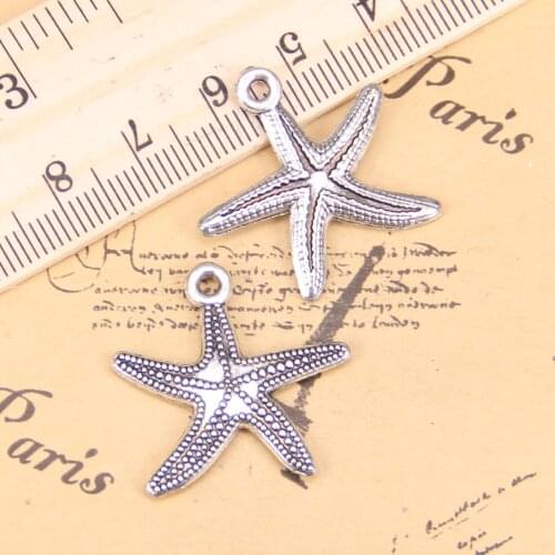 10pcs Charms marine starfish 25x26mm Antique Pendants,Vintage Tibetan Silver Jewelry,DIY for bracelet necklace