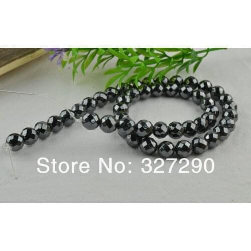 6mm Faceted Hematite Round Beads High Quality Faceted Beads Necklace Making 5pc/lot Free shipping