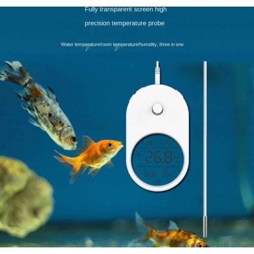 Fish Tank Smart Thermometer High-precision Electronic Digital Display LCD Thermometer Aquarium Accessories Transparent Screen