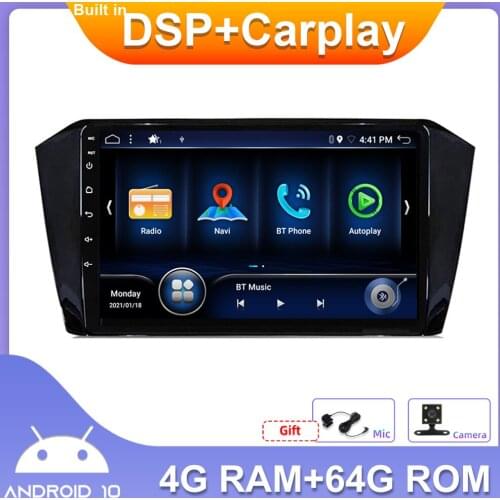 10" Car Multimedia player Android 2 Din Car DVD For Volkswagen Passat B8 2015-2019 Car Radio Stereo GPS Navi USB RDS SWC Camera