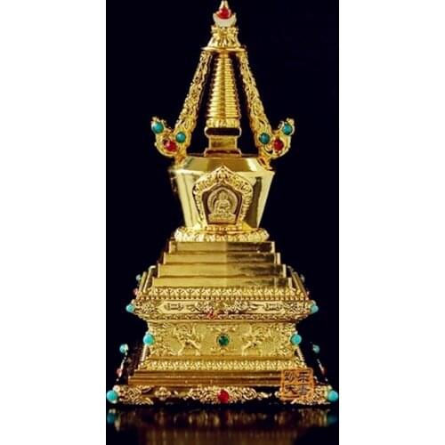 Blessing 12cm exquisite sheet metal does not fade Tantric repair method Zengfu hard alloy Bodhi tower stupa free ship