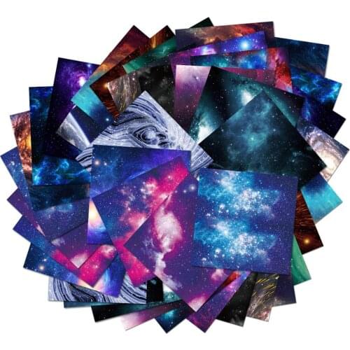 200pcs/set Origami Paper Vibrant Starry Space Folded Paper Double Sided Art DIY Scrapbooking Paper for Kids School Craft Decor