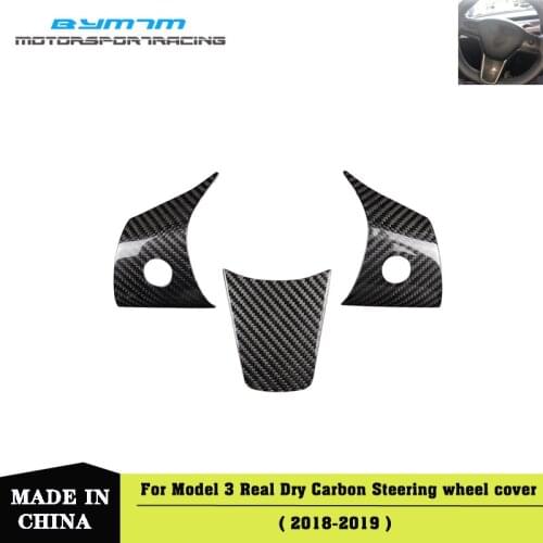 Dry Carbon fiber Steering wheel cover Car Accessories For Tesla Model 3
